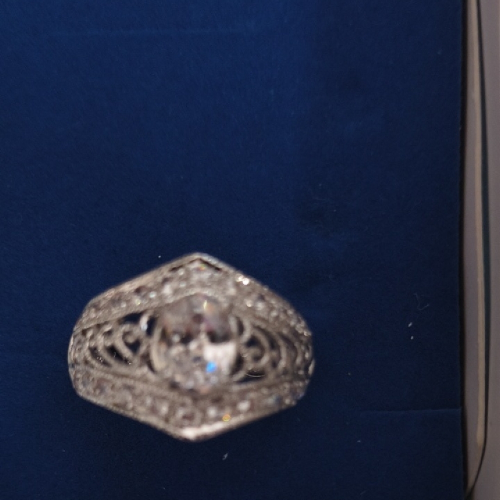 Avon Silver Ring with Clear Gemstone